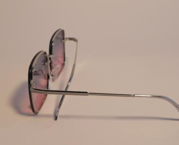 Sonnenbrille silber mit rosa Gläsern